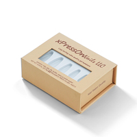 Scatola Personalizzata in Carta Rigida con Chiusura Magnetica per Unghie Finte, Confezione a Forma di Libro con Finestra in PVC e Inserto in Plastica