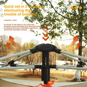 Tente de camping pliable automatique imperméable en Oxford personnalisée E-RIKE en gros pour 3-4 personnes avec auvent - Product Image 4