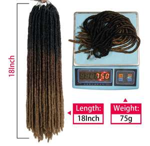 Nuevas trenzas 18 "Straight Gypsy Locs 3 <span class=keywords><strong>Tone</strong></span> Ombre Goddess Faux Locs Extensiones de cabello Trenzas sintéticas de ganchillo - Product Image 4