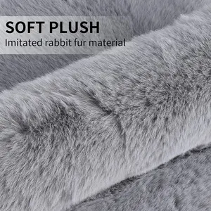 Großhandel Bärenförmiger Raumteppich niedliche Schlafzimmerteppiche weich flauschiger unechter Kaninchenfellteppich