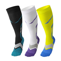 Chaussettes de compression montantes en nylon pour le sport et le cyclisme, personnalisables, 15-20 mmHg, 20-30 mmHg, unisexe, pour la course à pied, collection automne