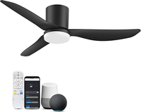 Ventilateur de plafond LED élégant 2-en-1 avec application Tuya, télécommande intelligente à intensité variable, 220V, pour chambre et salle à manger