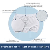 Pantalon de récupération post-partum pour hommes avec protection de la hanche - Respirant, sans latex, extensible, blanc clair avec bandes de maintien