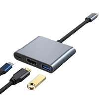 Convertidor de Cable 3 en 1 DE DATOS USB 3,0 USB C Hub Adaptador tipo C a HDTV 4K Splitter PD 100W Max cargador para portátil Macbook