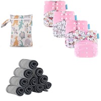 CE Fournisseur Ensemble de 4 Pcs Couches Étanches Pul Suede Couches Lavables Couches Réutilisables pour Bébé