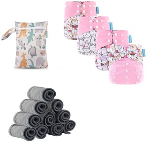 CE Fournisseur Ensemble de <span class=keywords><strong>4</strong></span> Pcs Couches Étanches Pul Suede Couches Lavables Couches Réutilisables pour Bébé - Product Image 4