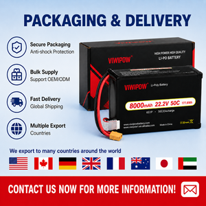 Paket Baterai Lipo 8000mAh 22.2V 50C 6S Berkualitas Tinggi dengan Tingkat Pengosongan Tinggi dan Colokan Kustom untuk Multirotor FPV UAV. - Product Image 6
