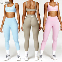 Vêtements de fitness pour femmes : Haut de sport, Short de sport liftant, Legging de yoga, Crop top athleisure, Vêtements de fitness brossés coupe ajustée, Ensembles de yoga