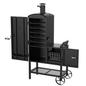 Six Layer Multi Functional Smokehouse Outdoor Smoker Grill With Rack And Wheels Large Cabinet Style BBQ Grill - Product Image 1