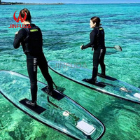 Vente d'usine : Planche de paddle transparente en PC pour la pêche, SUP Crystal, planche de paddle debout transparente