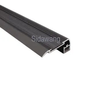 KTV merdiven lambası için Led şeritler ve siyah yüzey Led alüminyum gövde profilleri için merdiven alüminyum profil