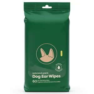 Wholesale Customized Eco-friendly Biodegradable Unscented Plant Based Odor-Controlling Grooming Dog Wipes Pet Wipes For Dogs