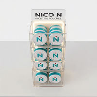 Présentoir de comptoir personnalisé en acrylique à 4 niveaux pour sachets de nicotine, idéal pour la vente de Snus et les boutiques de tabac