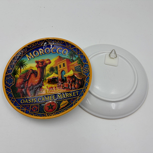 Assiettes Souvenirs de Voyage en Mélamine 3D Gaufrée avec Impression Feuille d'Or, Motif Chameau du Moyen-Orient, Cadeau Touristique Décoratif - Product Image 4