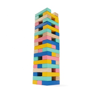Bloques de Construcción de Madera Gigantes de Primera Calidad al por Mayor, Juego de Torre de Apilamiento de Colores con Bolsa de Transporte - Product Image 1