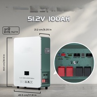 Batterie de stockage d'énergie domestique 51,2 V, grande capacité, batterie solaire photovoltaïque, coque en aluminium, montage mural, batterie LiFePO4