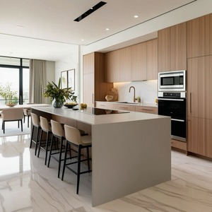 <span class=keywords><strong>Cucina</strong></span> Moderna di Lusso in <span class=keywords><strong>Legno</strong></span> Massello <span class=keywords><strong>Bianco</strong></span> con Mobile Lavabo Completo, Set di Credenze in Melamina <span class=keywords><strong>e</strong></span> Vetro, Granito Personalizzato per Villa - Product Image 5