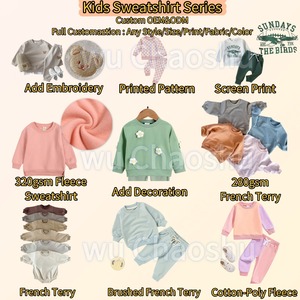 1 Pezzo <span class=keywords><strong>Felpa</strong></span> Unisex per Bambini in Cotone French Terry Tinta Unita con Etichetta Privata - Product Image 4