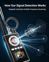 Détecteur de signal RF sans fil à gamme complète K88, détection de champ magnétique, scanner de caméra cachée et de localisateur GPS, portable anti-espionnage