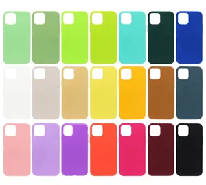 Luxury Glossy Colorful Silicone Soft Back Cover for iphone 12,solid color jelly tpu cell phone case for iphone 11 pro max