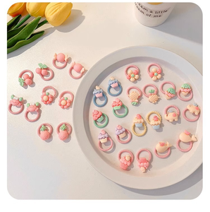 Paquete de 50 Piezas de Lindas Bandas Elásticas para el Cabello de Niñas en Forma de Cartón, Color Caramelo, Alta Elasticidad, Bandas de Goma para Niñas - Product Image 6