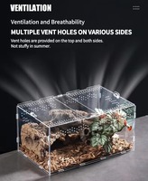 Boîte en plastique transparente pour reptiles avec fermeture à bouton, habitat de luxe pour l'élevage des crabes ermites, OEM