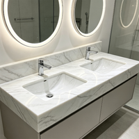 Surfaces solides en pierre artificielle au design moderne, idéales pour les tables murales et les applications hôtelières, pour la découpe de feuilles acryliques