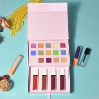 Set rias wajah hadiah Natal Label pribadi kustom palet Eyeshadow lipstik palet Lip Gloss