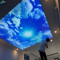 Diseño de Techo de Placas de Yeso Ignífugas con Motivo Floral Cielo Azul para Sala de Exhibición de Joyería en Ghana