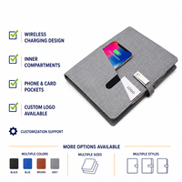 Carnet intelligent A5 multifonctionnel avec fonction de charge sans fil, organiseur, batterie externe, logo personnalisé, cadeau d'affaires