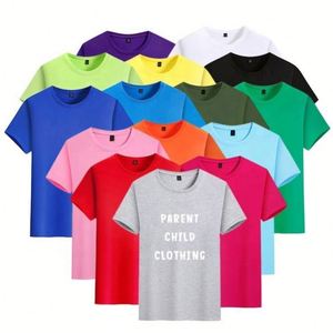 Custom Solid Knitted Casual Blank 100% Cotton Crew Neck Heavyweight 200G Soft T-<b>Shirts</b> for Adults & Kids - Product Image 1