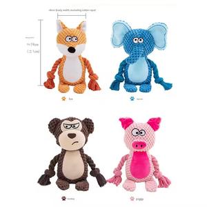 Jouet pour chien en peluche douce et écologique de qualité supérieure, avec corde, design de dessin animé, pour usage intérieur - Product Image 2