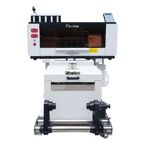 Yinstar 2024 A1 Dtfเครื่องพิมพ์ 60 ซม.24 นิ้ว 2pcs I3200 Xp600 Printheads พร้อมเครื่องปั่นแบบผงม้วนม้วนเครื่องพิมพ์ Usa โกดัง