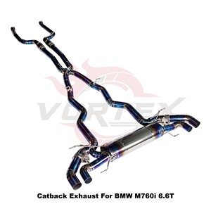 Vortex Hand Welded Titanium Exhaust <b>Back</b> System for BMW M760i M760Li G12 N74 Custom Upgrade Valvetronic Pipe - Product Image 2