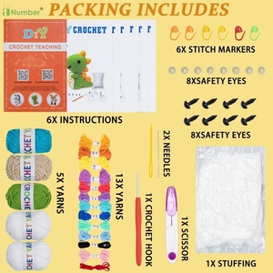 Acheter en gros de nouveaux adultes enfants débutants apprendre cadeau d'anniversaire de vacances chat orange <span class=keywords><strong>facile</strong></span> à tricoter fil doux <span class=keywords><strong>crochet</strong></span> Kit de <span class=keywords><strong>crochet</strong></span> - Product Image 2