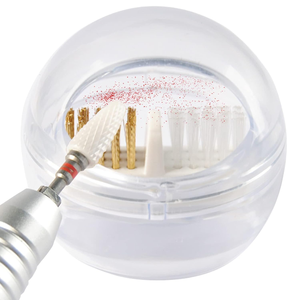 Étui de nettoyage pour embouts de ponceuse à ongles avec couvercle transparent pour le nettoyage des embouts en carbure et en céramique, double brosse colorée - Product Image 3