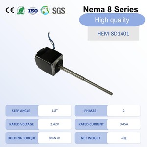 Moteur pas à pas bipolaire Nema 8 Série 20mm, 1,8°, 2 phases, <span class=keywords><strong>8mN</strong></span>.m, à arbre long, pour dispositifs médicaux et instruments de laboratoire - Product Image 2