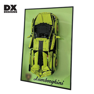 Marco de exhibición para modelo de coche, marco de exhibición para montaje en pared compatible con bloques de construcción de superdeportivos Lamborghini/Ferrari/Ford - Product Image 2