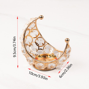 Soporte de luz de té de Metal y cristal dorado, decoración del hogar, centro de mesa de fiesta, soporte superior para candelabros de boda - Product Image 2