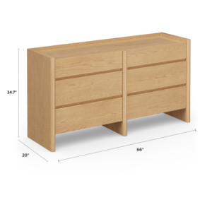 <span class=keywords><strong>Commode</strong></span> <span class=keywords><strong>scandinave</strong></span> en chêne naturel à <span class=keywords><strong>6</strong></span> <span class=keywords><strong>tiroirs</strong></span>, panneau latéral arrondi, <span class=keywords><strong>commode</strong></span> minimaliste, meuble de rangement sans poignées pour chambre à coucher - Product Image 6