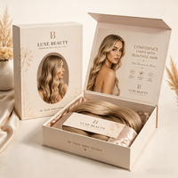 Caja de Embalaje Magnética de Lujo Personalizada para Pelucas, Caja Rígida de Cartón con Forro de Seda Satinado, Caja Rígida Premium para Pelucas de Cabello Humano