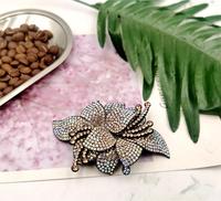 LS665 perceuse à chaud perlée faite à la main applique multicolore vêtements accessoires strass applique patch lotus tridimensionnel