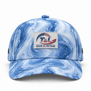 custom Waterproof Liquid Swirl <b>Camo</b> Golf <b>Cap</b> 5 Panel Performance Hat Quick Dry Breathable UV Protection Custom Logo for Men - Product Image 2