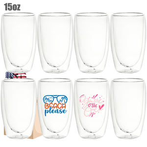 Vente en gros de tasses à café en verre borosilicate transparent de haute qualité, pré-percées, de 15 oz, pour la création de globes de neige avec paillettes DIY - Product Image 1