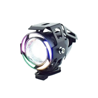 FDN Pièces de Moteur Accessoires Moteur Lumières U7 RGB Angel Eye Flash Led Phare pour Moto Scooter E-Bike Luces Led Para Motos