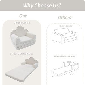 Sofá Infantil Convertible 2 <span class=keywords><strong>en</strong></span> 1 con Área de Juego Amplia, Sofá Cama para Niños Pequeños - Product Image 2