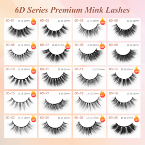 Pestañas postizas de visón de 25mm de grado de lujo 3D 6D, pestañas postizas de visón falso reutilizables con cajas de pestañas - Product Image 6
