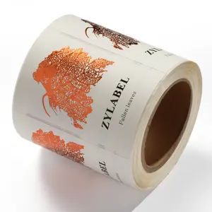 Etiquetas adhesivas texturizadas de lujo para botellas de vino con impresión de logotipo personalizado