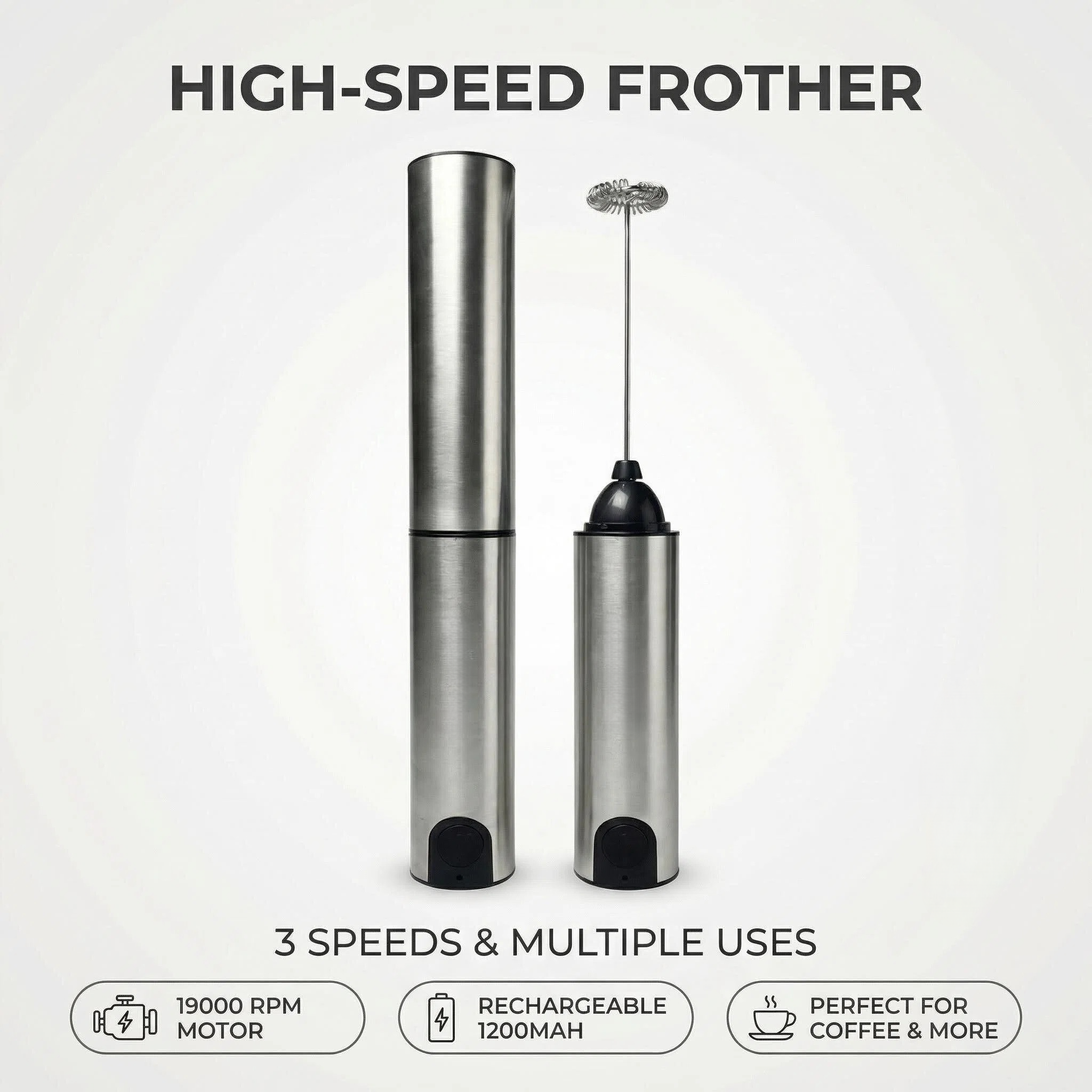 MF580: Mixer Ricaricabile a 3 Velocità con Supporto - Ricarica USB-C