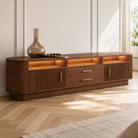 Table console moderne en bois avec tiroirs de rangement, meuble TV pour salon, chambre, hôtel, appartement